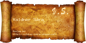 Valdner Sára névjegykártya